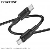 Cablu de date Borofone BX111 Feliz Type-C la Type-C 60W 1m negru