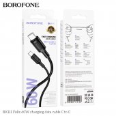 Cablu de date Borofone BX111 Feliz Type-C la Type-C 60W 1m negru