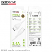 Cablu de date Borofone BX121 Energy Micro 1m alb