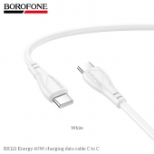 Cablu de date Borofone BX121 Energy Type-C la Type-C1m alb
