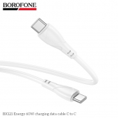 Cablu de date Borofone BX121 Energy Type-C la Type-C1m alb