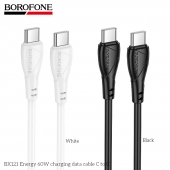 Cablu de date Borofone BX121 Energy Type-C la Type-C1m alb