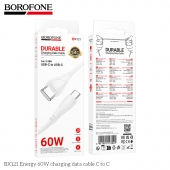 Cablu de date Borofone BX121 Energy Type-C la Type-C1m alb