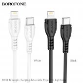 Cablu de date Borofone BX51 Type-C la lightning 1m alb