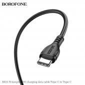 Cablu de date Borofone BX51 Type-C la Type-C 60W 1m negru