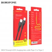 Cablu de date Borofone BX51 Type-C la Type-C 60W 1m negru