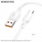 Cablu de date Borofone BX93 Super power 100W Type-C alb