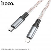 Cablu de date Hoco U112 Shine Type-C la lightning gri
