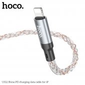 Cablu de date Hoco U112 Shine Type-C la lightning gri