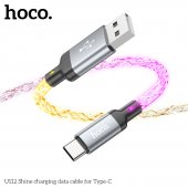 Cablu de date Hoco U112 Shine USB la Type-C gri