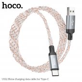 Cablu de date Hoco U112 Shine USB la Type-C gri
