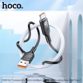 Cablu de date Hoco U120 Intelligent power-off 5A USB la Type-C negru