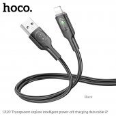 Cablu de date Hoco U120 Intelligent power-off USB la lightning negru