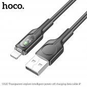 Cablu de date Hoco U120 Intelligent power-off USB la lightning negru