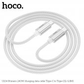 Cablu de date Hoco U134  Primero 240W Type-C la Type-C 1.8m gri