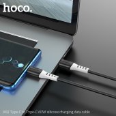 Cablu de date Hoco X82 Silicone Type-C la Type-C, 60W, 1m