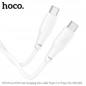 Cablu de date Hoco X93 Force 60W Type-C la Type-C 2m alb