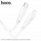 Cablu de date Hoco X93 Force Type-C la Lightning 2m alb