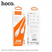 Cablu de date Hoco X93 Force Type-C la Lightning 2m alb