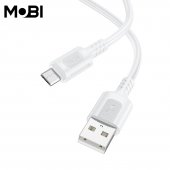 Cablu de date Mobi MC-01 USB-A la Micro 2.4A alb