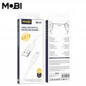 Cablu de date Mobi MC-01 USB-A la Micro 2.4A alb