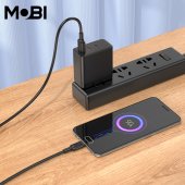 Cablu de date Mobi MC-01 USB-A la Micro 2.4A negru
