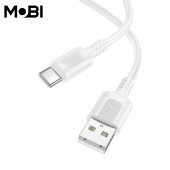 Cablu de date Mobi MC-01 USB-A la USB-C 3.0A alb