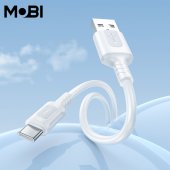 Cablu de date Mobi MC-01 USB-A la USB-C 3.0A alb