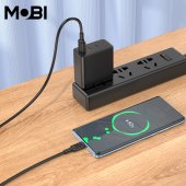 Cablu de date Mobi MC-01 USB-A la USB-C 3.0A negru