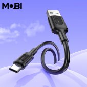 Cablu de date Mobi MC-01 USB-A la USB-C 3.0A negru