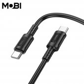 Cablu de date Mobi MC-01 USB-C la USB-C 60W negru