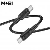 Cablu de date Mobi MC-01 USB-C la USB-C 60W negru