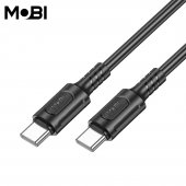 Cablu de date Mobi MC-01 USB-C la USB-C 60W negru