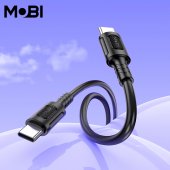 Cablu de date Mobi MC-01 USB-C la USB-C 60W negru