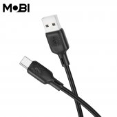 Cablu de date siliconic Mobi MC-02 USB-A la USB-C 3.0A negru