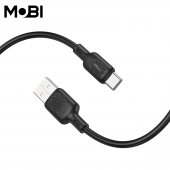 Cablu de date siliconic Mobi MC-02 USB-A la USB-C 3.0A negru