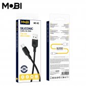 Cablu de date siliconic Mobi MC-02 USB-A la USB-C 3.0A negru