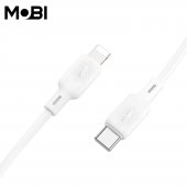 Cablu de date siliconic Mobi MC-02 USB-C la IP 27W alb