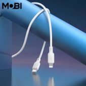 Cablu de date siliconic Mobi MC-02 USB-C la IP 27W alb