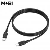 Cablu de date siliconic Mobi MC-02 USB-C la USB-C 60W negru