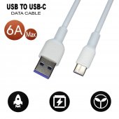 Cablu de date USB la Type-C 6A SX59 TPE alb