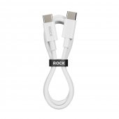 Cablu Rock Seria P8 Basic Type-C la Type-C PD 60W 3A 1 metru alb