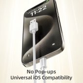 Cablu Rock Seria P8 Basic USB la Lightning 12W 2.4A 1 metru alb