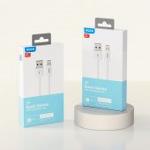 Cablu Rock Seria P8 Basic USB la Lightning 12W 2.4A 1 metru alb