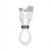 Cablu Rock Seria P8 Basic USB la Type-C PD 27W 2A 1 metru alb