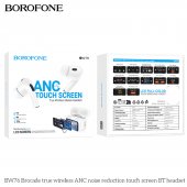 Casca bluetooth Borofone BW76 Brocade TWS ANC touchscreen alb