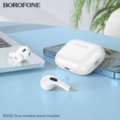 Casca bluetooth Borofone BW82 True TWS alb