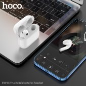 Casca bluetooth Hoco EW43 True wireless TWS alb
