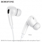 Casti In-Ear Borofone BM100 Pro Fuente USB-C cu microfon alb