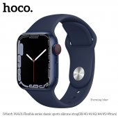 Curea Apple iWatch Hoco WA01 Flexible series 38/40/41 mm evening blue